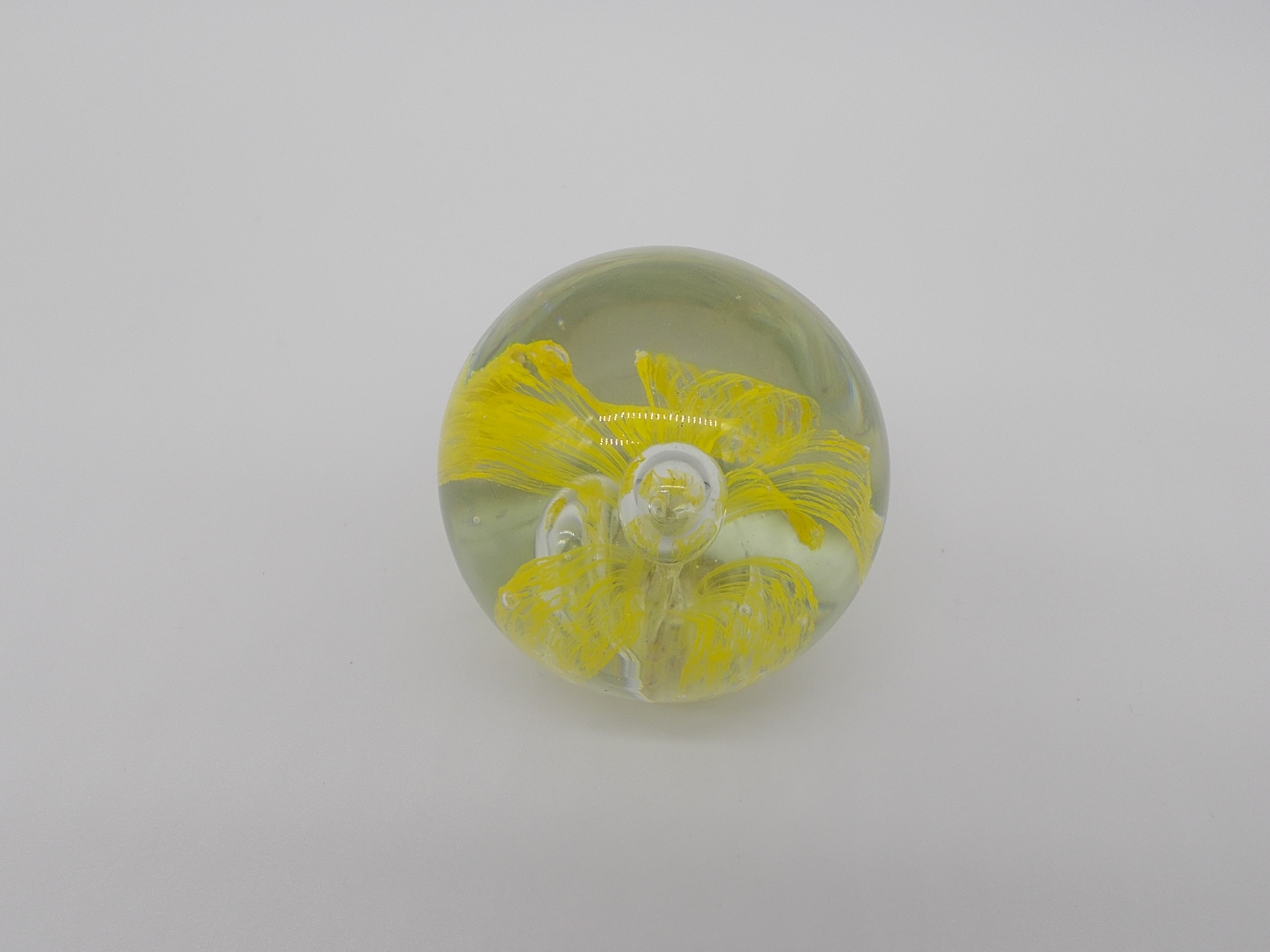 100% handmade lampwork paperweight shape glass button  YELLOW flower 